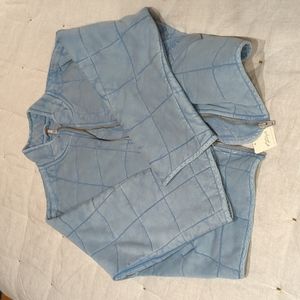 Free People Blue Checkered Jacket
